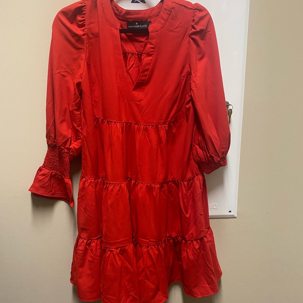 Beautiful Pomander Palace red crepe dress - S